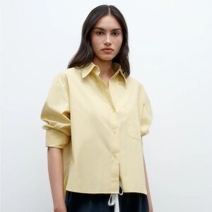 TWP J.D vintage wash poplin shirt in Maize in XS slightly cropped boxy NWT